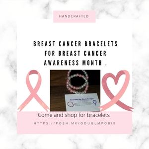 Breast cancer bracelets pearl bead (set)